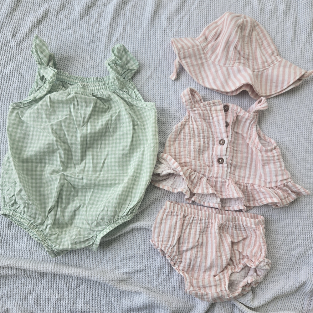 Striped Baby Romper and Outfit Set